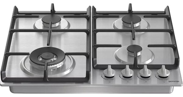 Gorenje GW641EX Beépíthető gáz főzőlap, 60cm, 4 főzőzóna, BigSurface, EasyClean, Ezüst