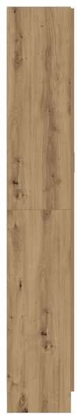 Kézműves tölgy színű szerelt fa magasszekrény 82,5x30,5x185 cm