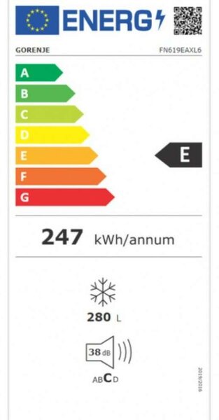 Gorenje FN619EAXL6 Fagyasztószekrény, 280L, M: 185, FastFreeze, NoFrost, E energiaosztály, Ezüst (FN619EAXL6)
