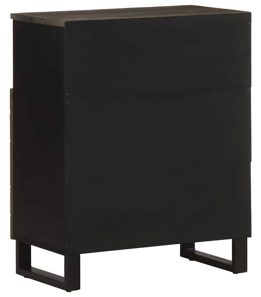 Sideboard Fekete 60x33x75 cm tömörfa Mango