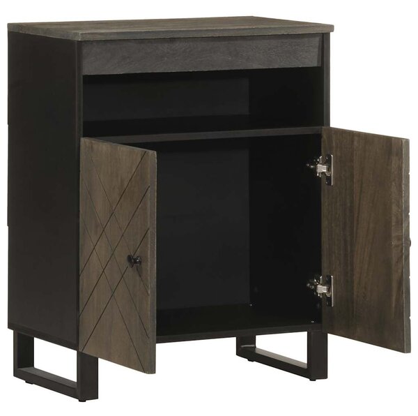 Sideboard Fekete 60x33x75 cm tömörfa Mango