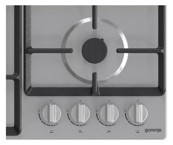 Gorenje GW641EX Beépíthető gáz főzőlap, 60cm, 4 főzőzóna, BigSurface, EasyClean, Ezüst