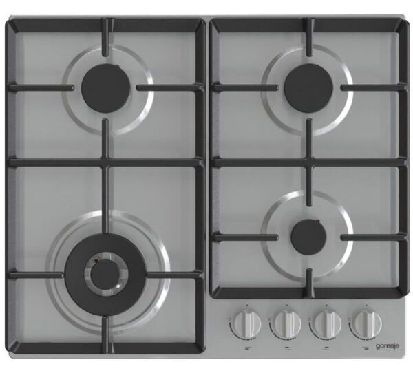 Gorenje GW641EX Beépíthető gáz főzőlap, 60cm, 4 főzőzóna, BigSurface, EasyClean, Ezüst