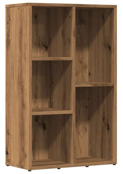 Kézműves tölgy színű szerelt fa könyvszekrény 50x25x80 cm