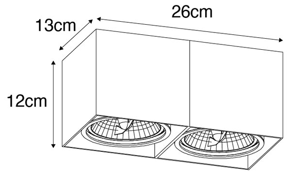 Design spotlámpa téglalap alakú AR111 2-lámpás - Box