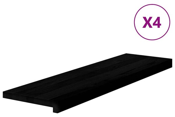 Lépcsőfokok 4 db Sötétbarna 90x25x2 cm tömör fa tölgyfa