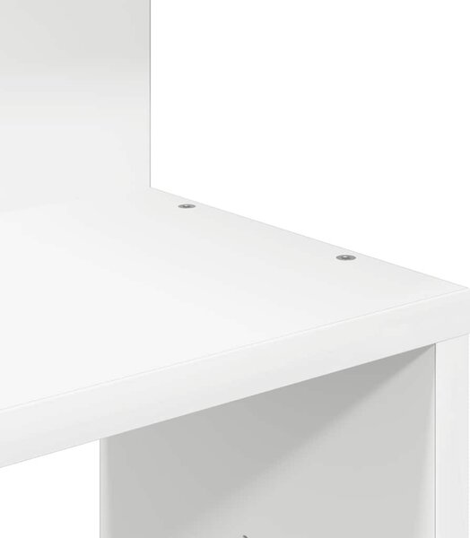 Fehér forgácslap fali sarokpolc 32x32x127,5 cm