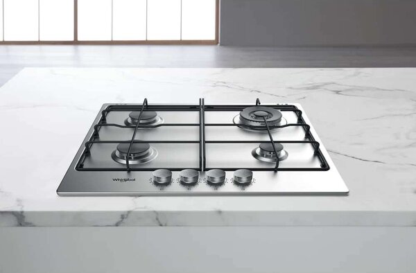 Whirlpool TGML 651 IX Beépíthető gáz főzőlap, 58 cm, 4 főzőzóna, Inox