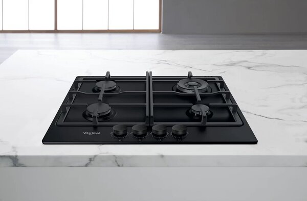 Whirlpool TKRL 661 NB Beépíthető gáz főzőlap, 58 cm, 4 főzőzóna, Fekete