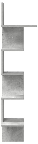 Betonszürke forgácslap fali sarokpolc 32x32x127,5 cm