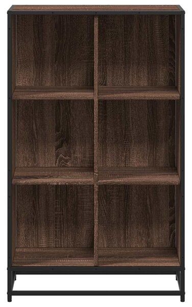 Barna tölgyszínű szerelt fa könyvszekrény 65,5x33x107,5 cm