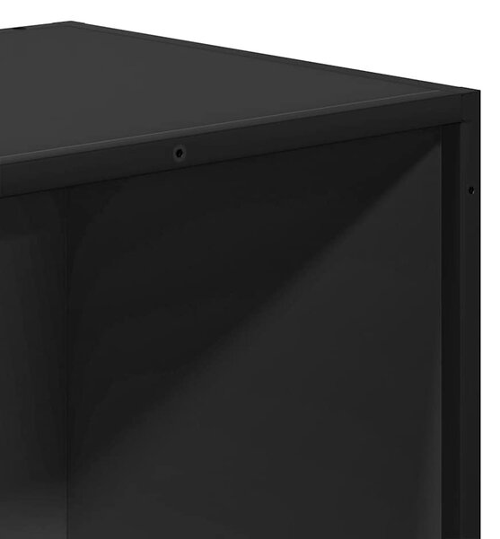 Fekete forgácslap könyvszekrény 60x35x107,5 cm