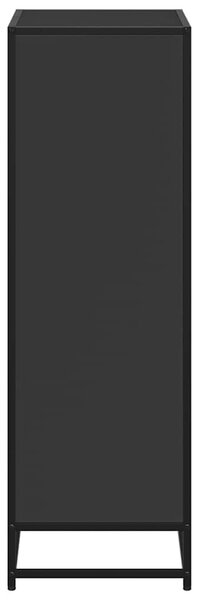 Fekete forgácslap könyvszekrény 60x35x107,5 cm