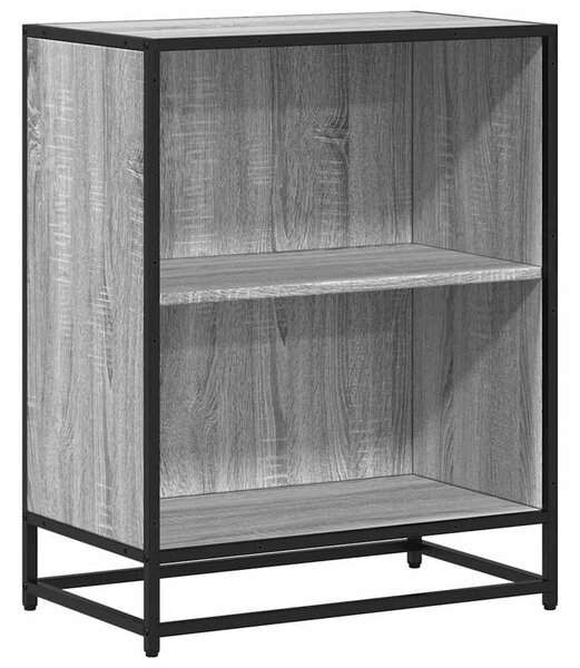 Szürke sonoma színű szerelt fa könyvszekrény 60x35x76 cm