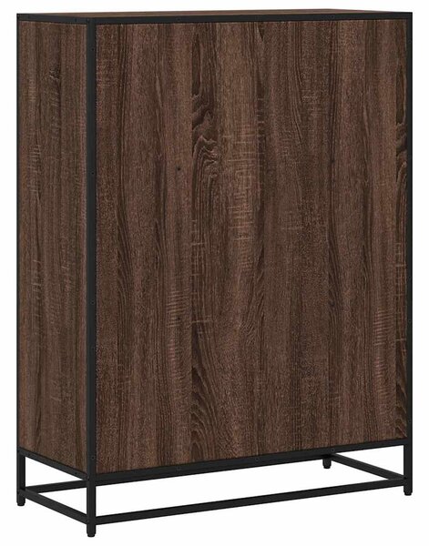 Barna tölgyszínű szerelt fa könyvszekrény 80,5x35x107,5 cm