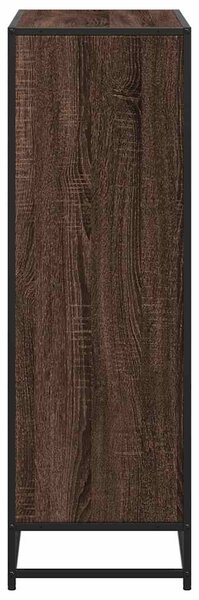 Barna tölgyszínű szerelt fa könyvszekrény 80,5x35x107,5 cm