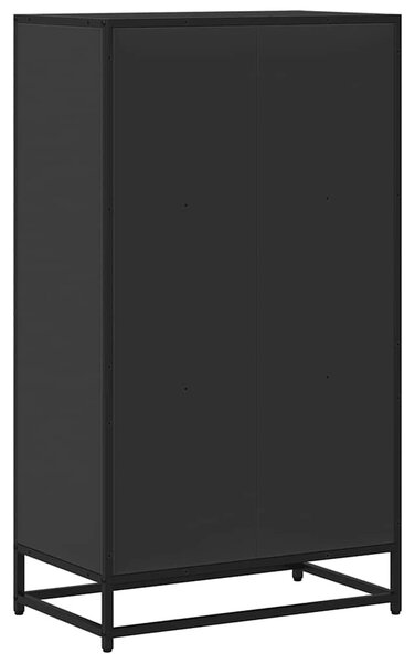 Fekete forgácslap könyvszekrény 60x35x107,5 cm