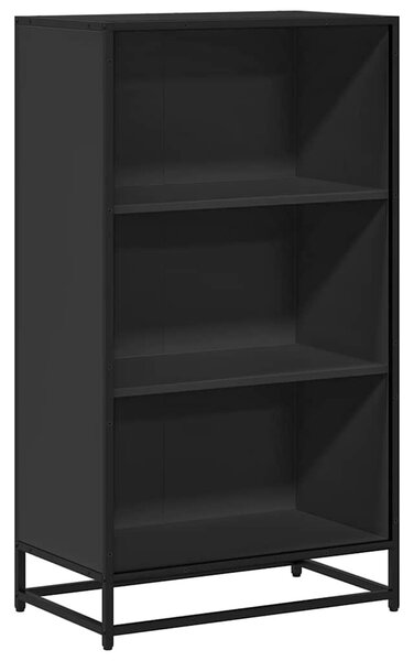 Fekete forgácslap könyvszekrény 60x35x107,5 cm