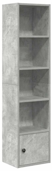 Betonszürke szerelt fa könyvespolc 31x24x127 cm