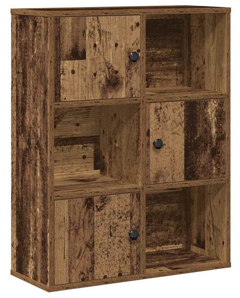 Antik fa színű szerelt fa könyvespolc 60x24x76,5 cm