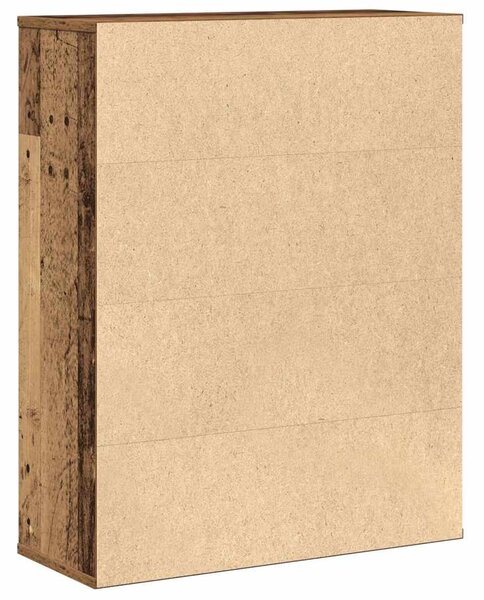 Antik fa színű szerelt fa könyvespolc 60x24x76,5 cm