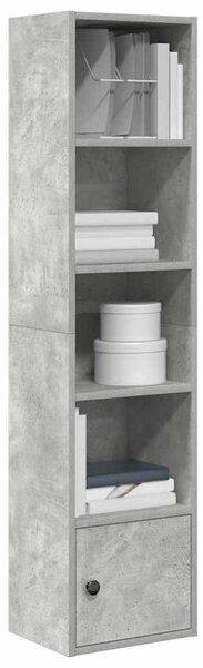 Betonszürke szerelt fa könyvespolc 31x24x127 cm
