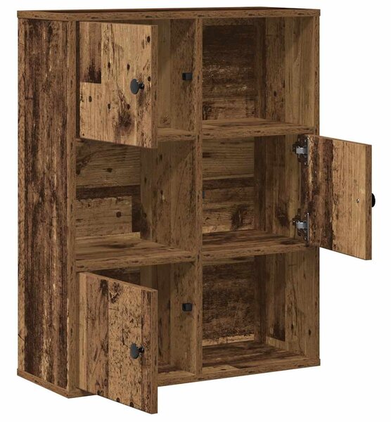Antik fa színű szerelt fa könyvespolc 60x24x76,5 cm