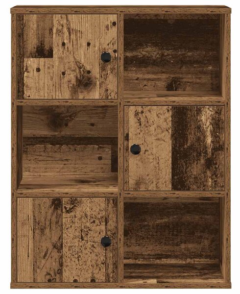Antik fa színű szerelt fa könyvespolc 60x24x76,5 cm