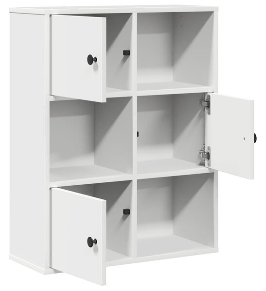 Fehér szerelt fa könyvespolc 60x24x76,5 cm