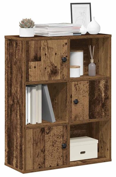 Antik fa színű szerelt fa könyvespolc 60x24x76,5 cm