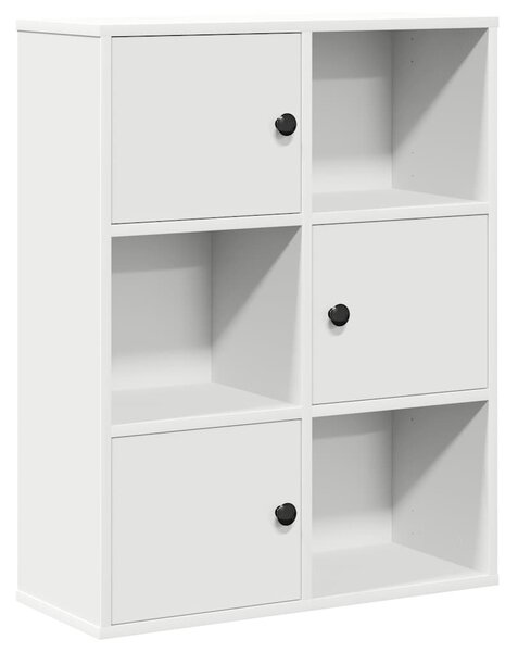 Fehér szerelt fa könyvespolc 60x24x76,5 cm