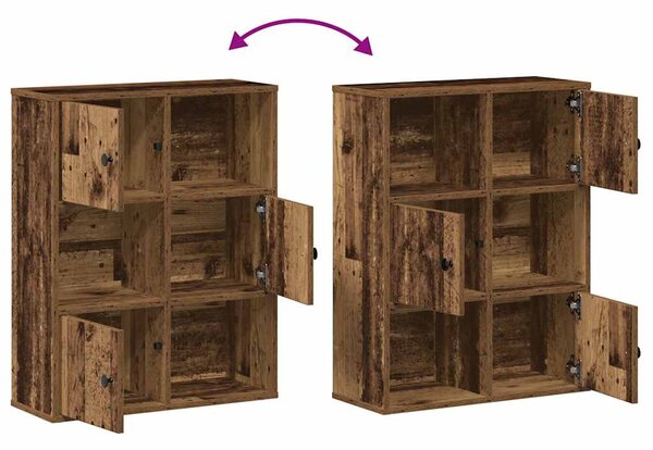 Antik fa színű szerelt fa könyvespolc 60x24x76,5 cm