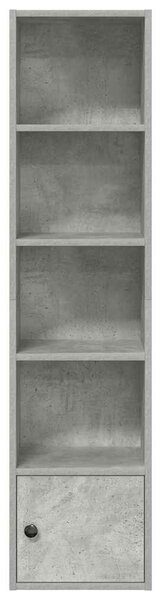 Betonszürke szerelt fa könyvespolc 31x24x127 cm