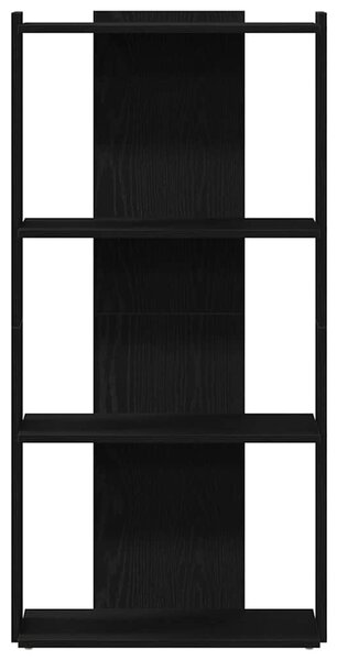 Könyvespolc 3 szintes Fekete 60x30x120 cm Használt fa
