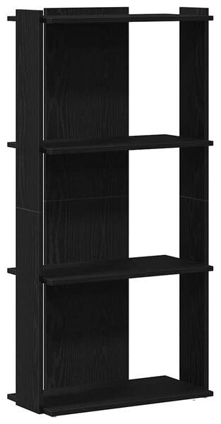 Könyvespolc 3 szintes Fekete 60x30x120 cm Használt fa