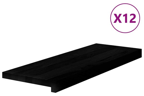 Lépcsőfokok 12 db Sötétbarna 70x30x2 cm tömör fa tölgyfa