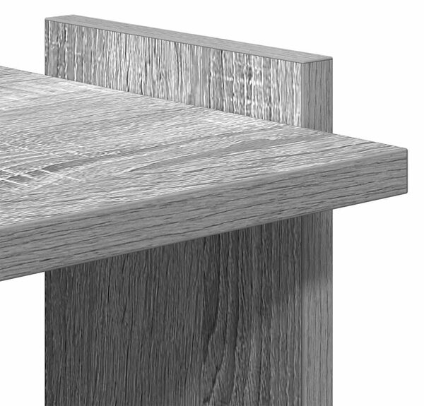 3 szintes szürke sonoma szerelt fa könyvespolc 60 x 30 x 120 cm