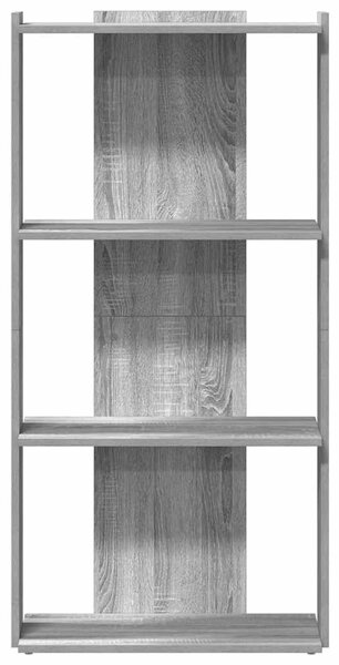 3 szintes szürke sonoma szerelt fa könyvespolc 60 x 30 x 120 cm