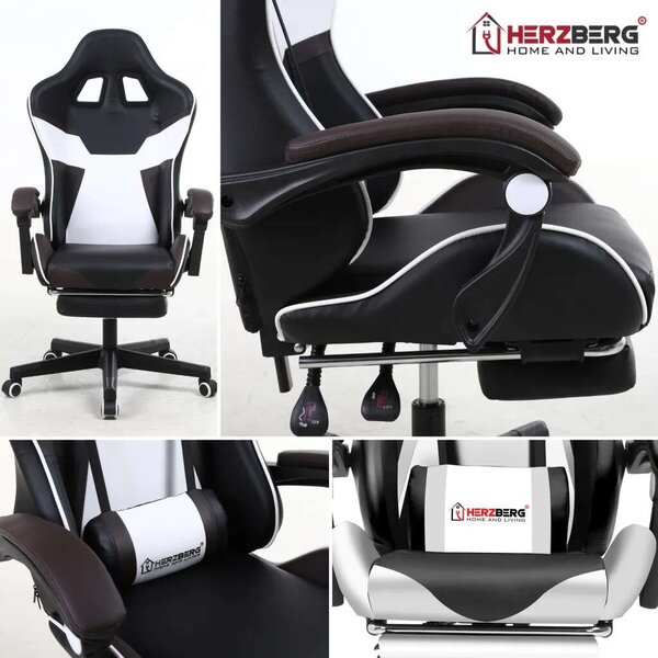Herzberg HG-8082 Gaming Forgószék - Ergonomikus, Állítható