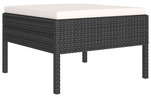 VidaXL 9 részes fekete polyrattan kerti ülőgarnitúra párnákkal