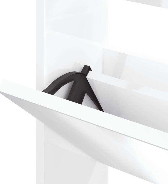 Modern Cipőszekrény - 3 Fiókos - Tükör - 63x17x102,5 cm