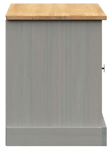 Vigo szürke tömör fenyőfa cipőtároló pad 106 x 35 x 40 cm