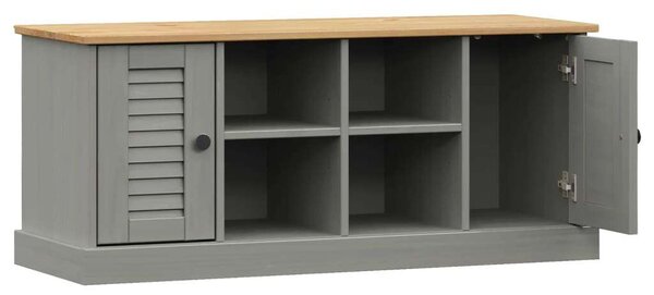 Vigo szürke tömör fenyőfa cipőtároló pad 106 x 35 x 40 cm