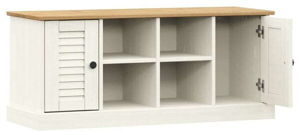 Vigo fehér tömör fenyőfa cipőtároló pad 106 x 35 x 40 cm