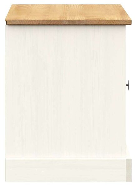 Vigo fehér tömör fenyőfa cipőtároló pad 106 x 35 x 40 cm