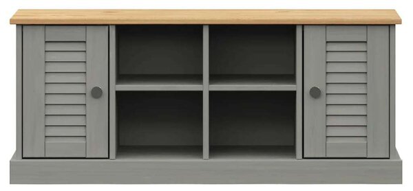 Vigo szürke tömör fenyőfa cipőtároló pad 106 x 35 x 40 cm
