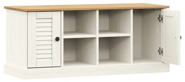 Vigo fehér tömör fenyőfa cipőtároló pad 106 x 35 x 40 cm