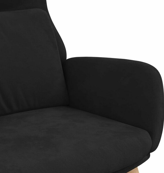 Bársony Pihenőfotel - Fekete - Modern Design