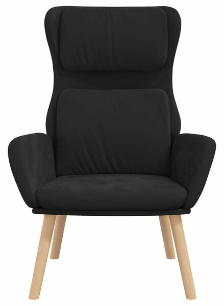 Bársony Pihenőfotel - Fekete - Modern Design