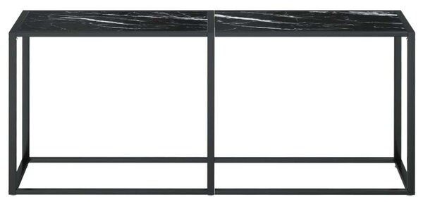 Fekete márványszínű edzett üveg tálalóasztal 180 x 35 x 75,5 cm